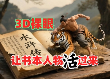 书本人物裸眼3D视频，新的玩法，流量超猛，保姆级教程-尤课网创