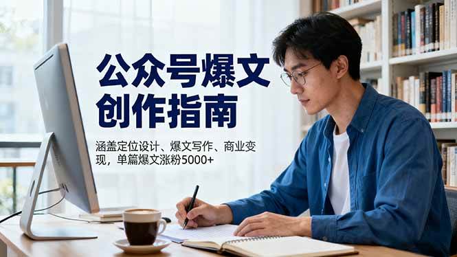 （16380期）公众号爆文创作指南，涵盖定位设计+爆文写作+商业变现，单篇爆文涨粉5000+-尤课网创