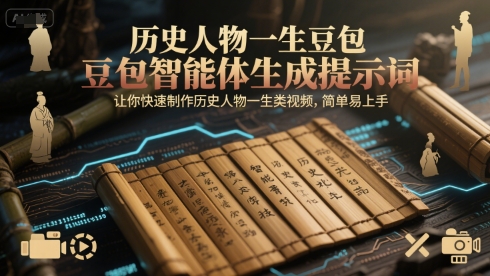 历史人物一生豆包智能体生成提示词，让你快速制作历史人物一生类视频，简单易上手-尤课网创