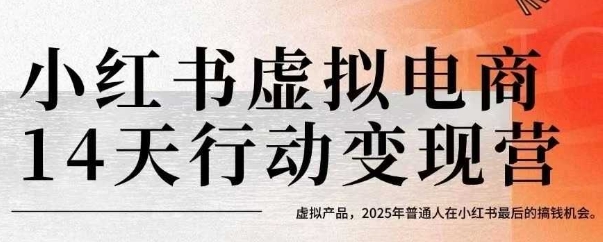 小红书虚拟电商14天变现训练营，虚拟产品，2025年普通人在小红书最后的搞钱机会-尤课网创