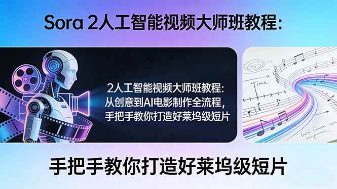 （17688期）Sora 2人工智能视频大师班教程：从创意到AI电影制作全流程，手把手教你打造好莱坞级短片-尤课网创