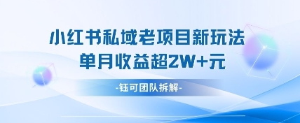 小红书私域项目新玩法，单月变现过W+-尤课网创