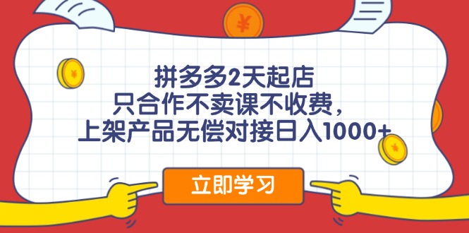 （12356期）拼多多0成本开店，只合作不卖课不收费，0成本尝试，日赚千元+-尤课网创
