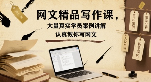 网文精品写作课，大量真实学员案例讲解，认真教你写网文-尤课网创