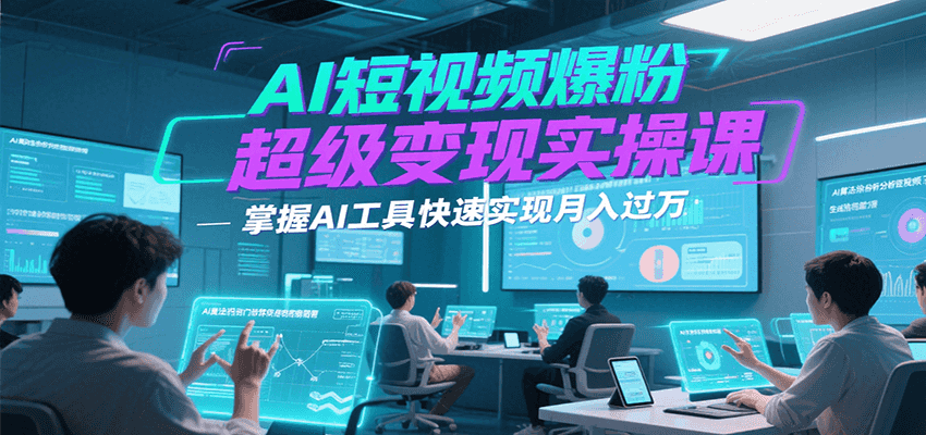 AI短视频爆粉超级变现实操课，掌握AI工具快速实现月入过万-尤课网创