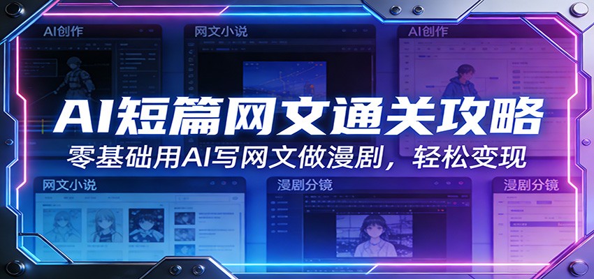 AI短篇网文通关攻略：零基础用AI写网文做漫剧，轻松变现-尤课网创