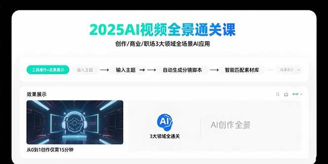 （15762期）2025AI视频全景通关课：涵盖创作/商业/职场3大领域 掌握AI全场景应用-尤课网创
