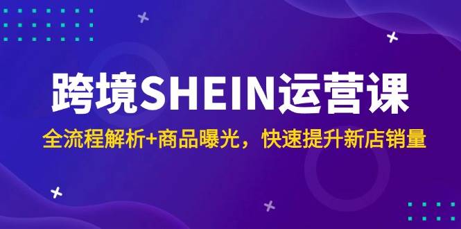 跨境SHEIN运营课，全流程解析+商品曝光，快速提升新店销量-尤课网创