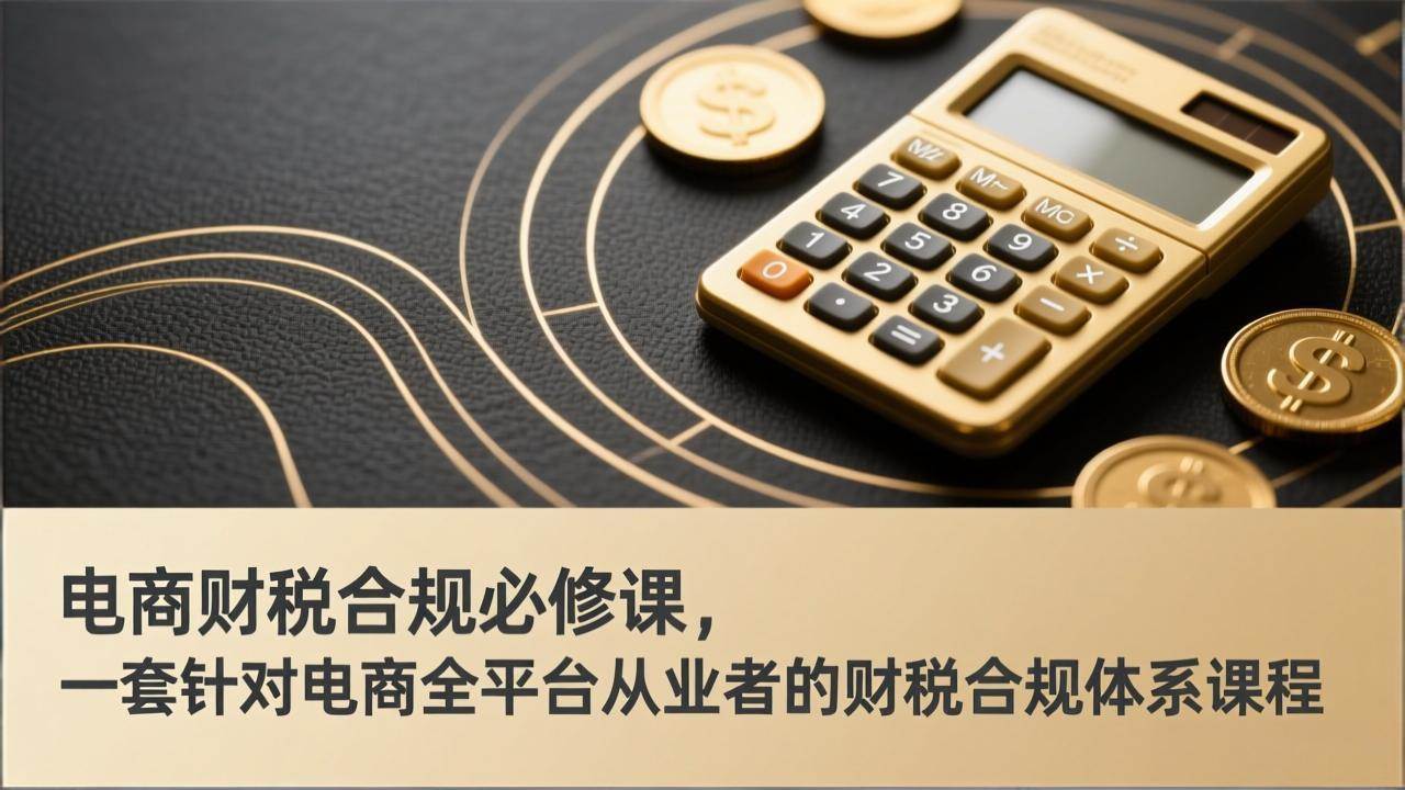 (17359期)电商财税合规必修课,是一套针对电商全平台从业者的财税合规体系课程-尤课网创