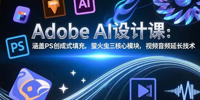 （15469期）Adobe AI设计课：涵盖PS创成式填充，萤火虫三核心模块，视频音频延长技术-尤课网创