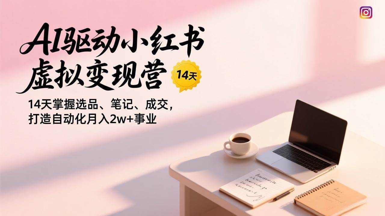 （17204期）AI驱动小红书虚拟变现营，14天掌握选品、笔记、成交，打造自动化月入2w+事业-尤课网创