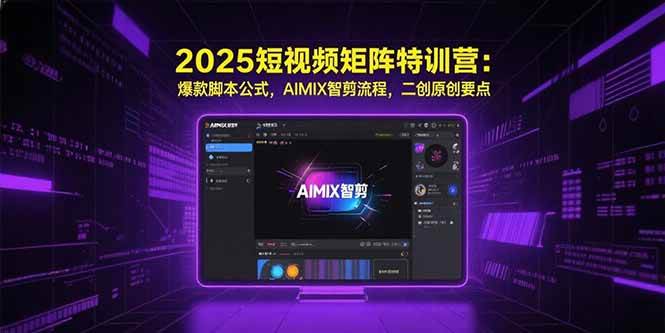 （15475期）2025短视频矩阵特训营：爆款脚本公式，AIMIX智剪流程，二创原创要点-尤课网创