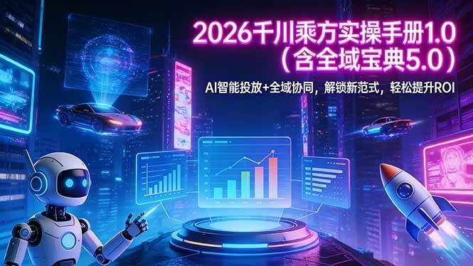 （17625期）2026 千川乘方实操手册 1.0（含全域宝典 5.0）AI 智能投放+全域协同，解锁新范式，轻松提升ROI-尤课网创