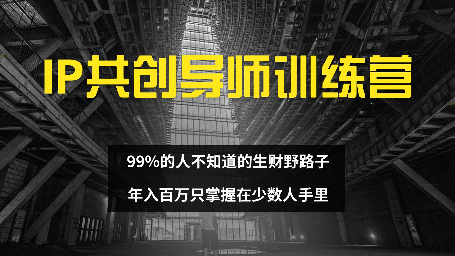 （12504期）IP共创导师训练营 99%的人不知道的生财野路子 只掌握在少数人手里-尤课网创