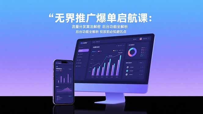 无界推广爆单启航课：流量分发算法解密 后台功能全解析 投放前必知避坑点-尤课网创