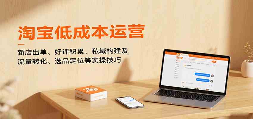 淘宝低成本运营，新店出单、好评积累、私域构建及流量转化、选品定位等实操技巧-尤课网创