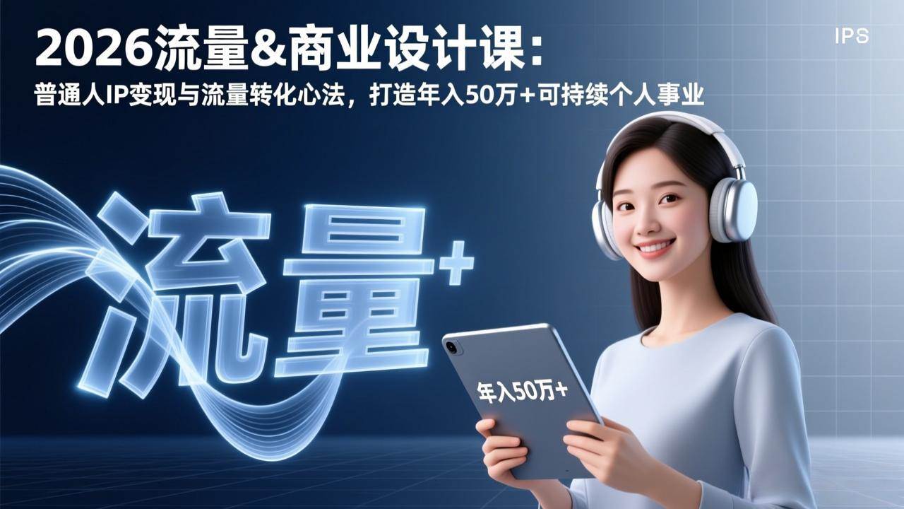 （17246期）2026流量&商业设计课：普通人IP变现与流量转化心法，打造年入50万+可持续个人事业-尤课网创