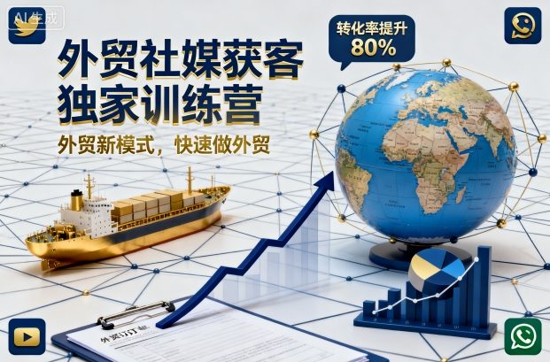 外贸社媒获客独家训练营，外贸新模式，快速做外贸-尤课网创
