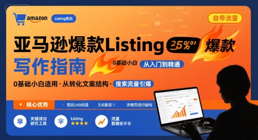 亚马逊爆款Listing写作方法，亚马逊0基础小白也能写爆款自带流量的Listing-尤课网创