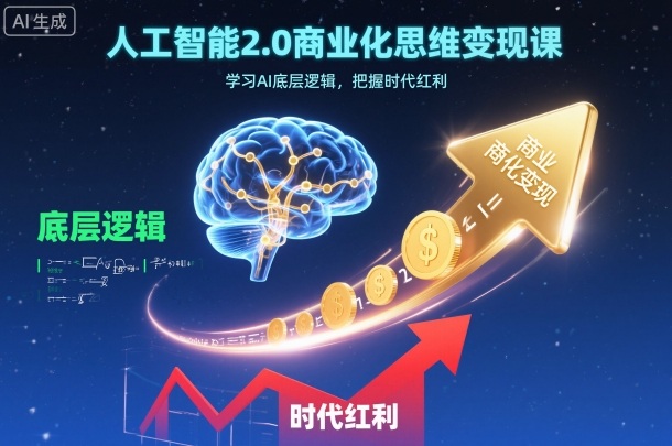 人工智能2.0商业化思维变现课,学习AI底层逻辑,把握时代红利-尤课网创