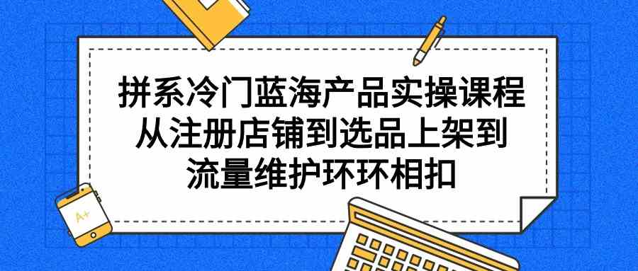（9527期）拼系冷门蓝海产品实操课程，从注册店铺到选品上架到流量维护环环相扣-尤课网创
