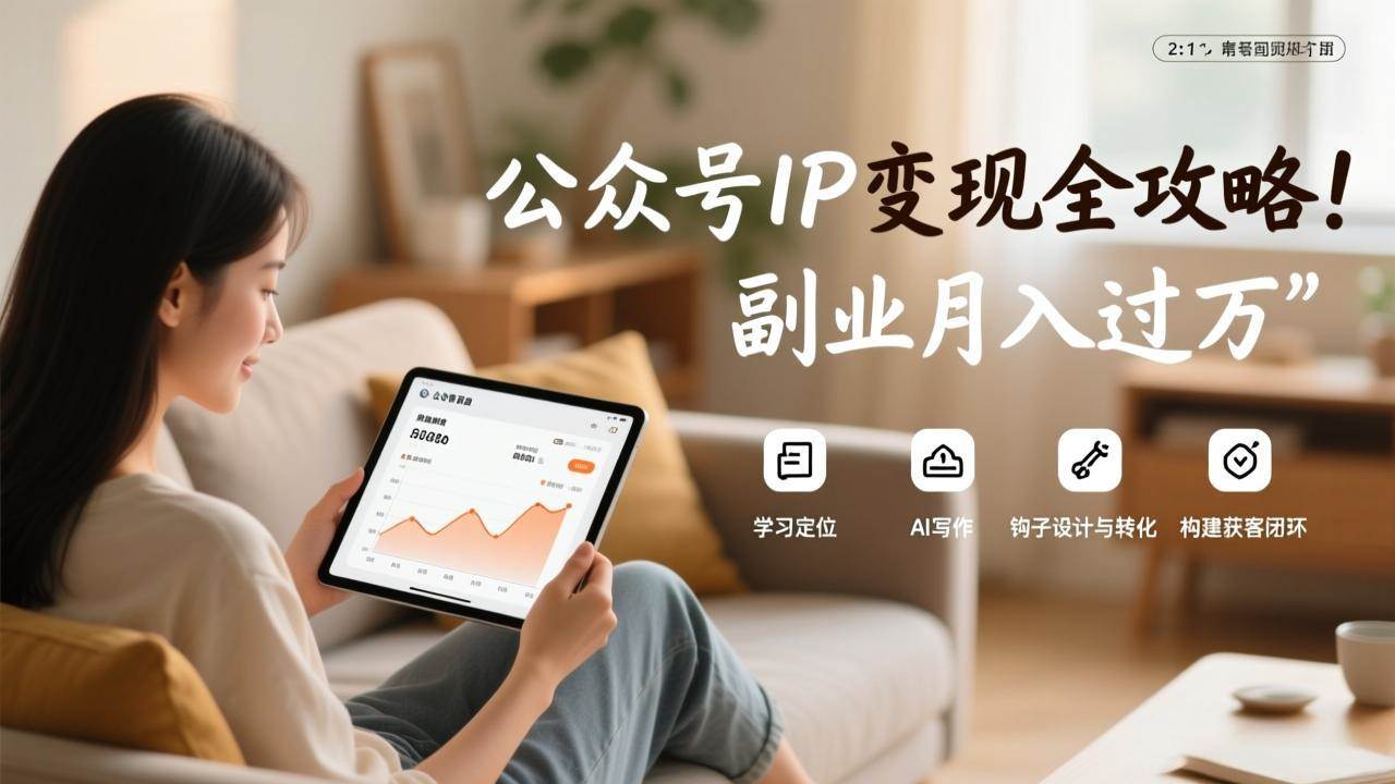（17275期）公众号IP变现全攻略，学习定位、AI写作、钩子设计与转化，构建获客闭环，副业月入过万-尤课网创