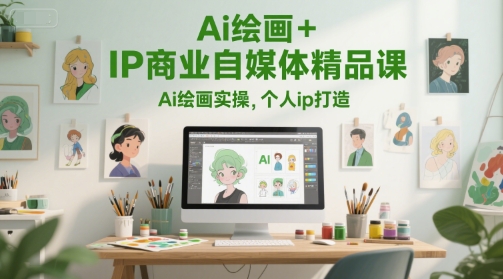 Ai绘画+IP商业自媒体精品课，Ai绘画实操，个人ip打造-尤课网创