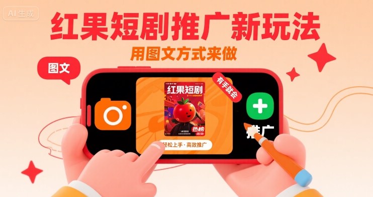 红果短剧推广新玩法，用图文方式来做，有手就会-尤课网创