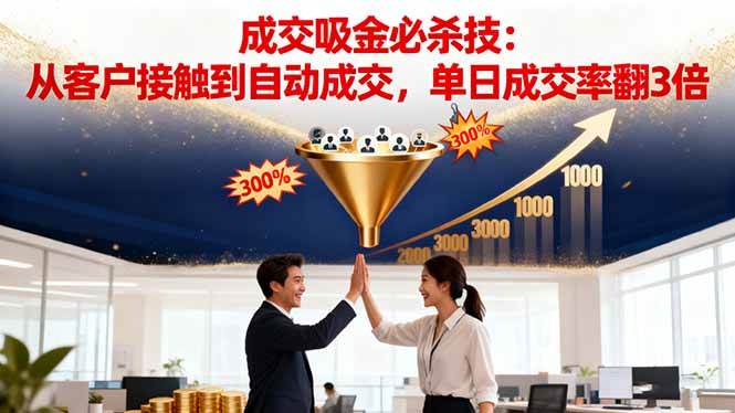 （16432期）吸金成交营销必杀技：从客户接触到自动成交，单日成交率翻3倍-尤课网创