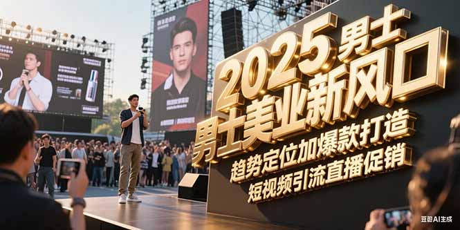 2025男士美业新风口，趋势定位加爆款打造，短视频引流直播促销-尤课网创