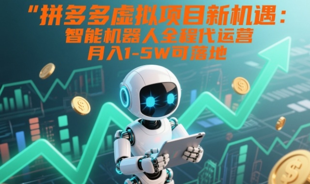 拼多多虚拟项目新机遇：智能机器人全程代运营，月入1-5W可落地【揭秘】-尤课网创