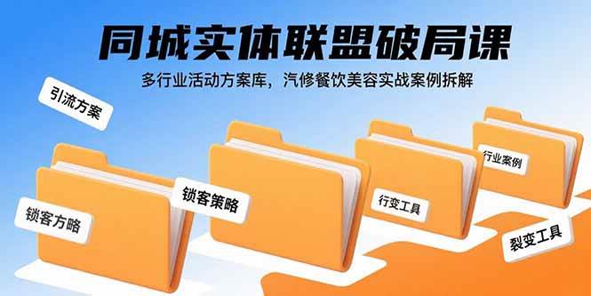 （15833期）同城实体联盟破局课，多行业活动方案库，汽修餐饮美容实战案例拆解-尤课网创