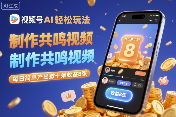 视频号AI轻松玩法，制作共鸣视频，每日简单产出数十条收益8张-尤课网创