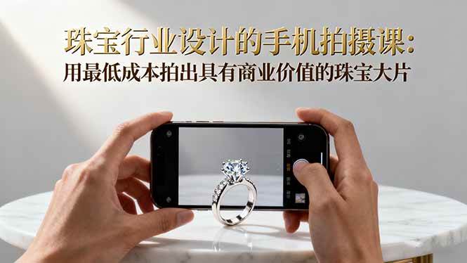 （16385期）珠宝行业设计的手机拍摄课：用最低成本拍出具有商业价值的珠宝大片！-尤课网创