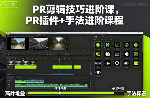 PR剪辑技巧进阶课，PR插件+手法进阶课程-尤课网创