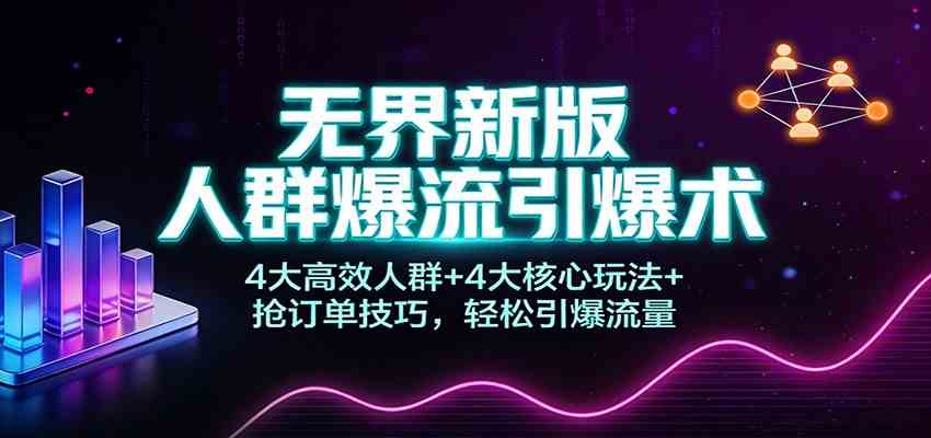 无界新版人群爆流引爆术：4大高效人群+4大核心玩法+抢订单技巧，轻松引爆流量-尤课网创