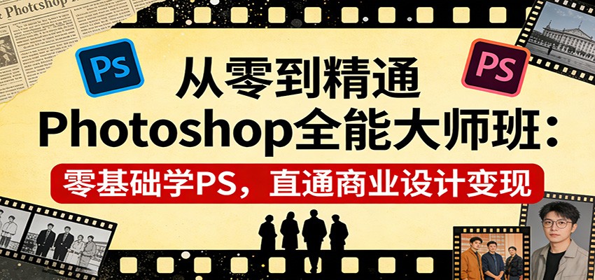 从零到精通Photoshop全能大师班：零基础学PS，直通商业设计变现-尤课网创