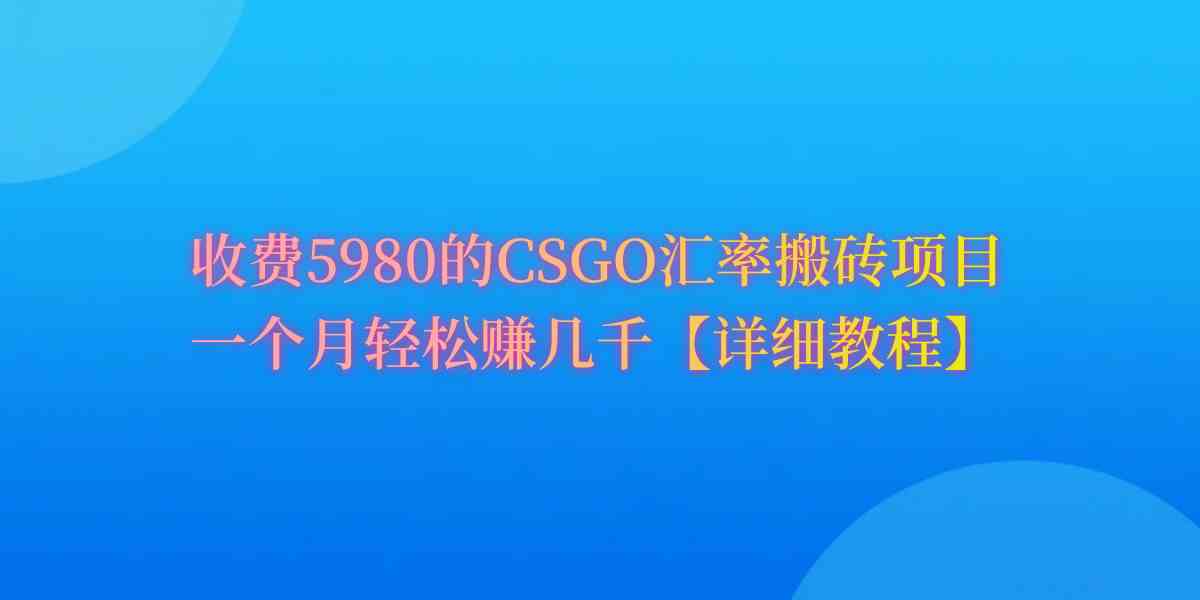 （9776期）CSGO装备搬砖，月综合收益率高达60%，你也可以！-尤课网创