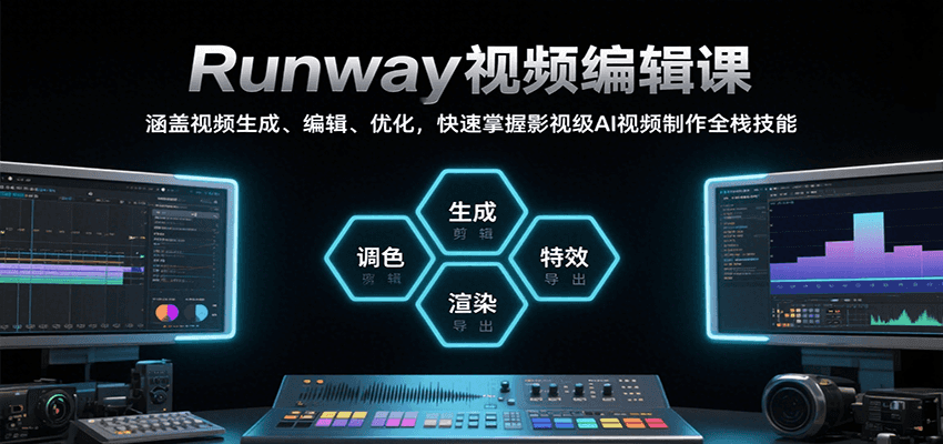 Runway视频编辑课，涵盖视频生成、编辑、优化，快速掌握影视级AI视频制作全栈技能-尤课网创