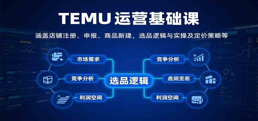 TEMU运营基础课：涵盖店铺注册、申报、商品新建，选品逻辑与实操及定价策略等-尤课网创