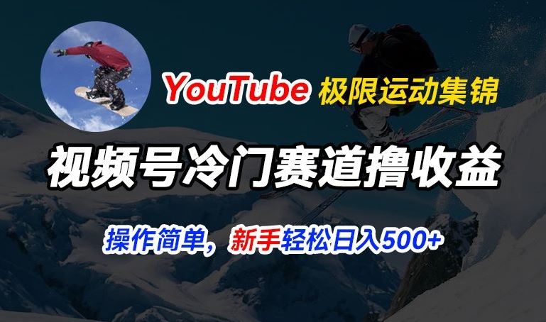 视频号冷门赛道撸收益，YouTube搬运极限运动集锦，暴力起号，操作简单流量高，轻松日入5张【揭秘】-尤课网创