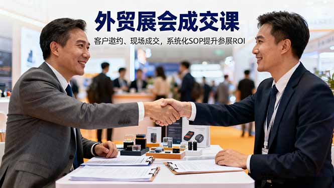 外贸展会成交课，含目标制定、客户邀约、现场成交，系统化SOP提升参展ROI-尤课网创
