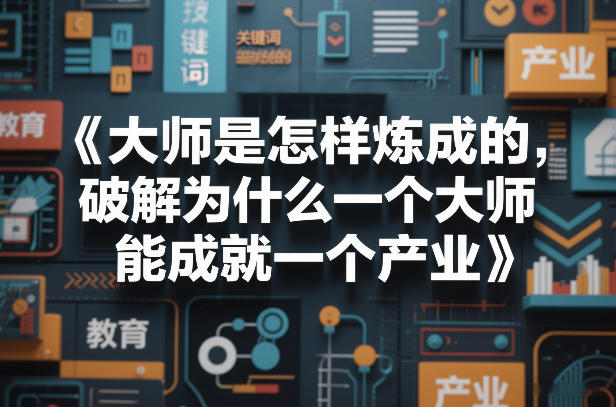 大师是怎样炼成的，破解为什么一个大师，能成就一个产业【电子书】-尤课网创