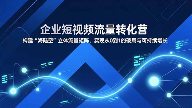 企业短视频流量转化营，构建“海陆空”立体流量矩阵，实现从0到1的破局与可持续增长-尤课网创