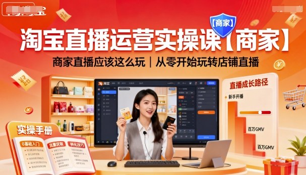 淘宝直播运营实操课【商家】，商家直播应该这么玩，从零开始玩转店铺直播-尤课网创