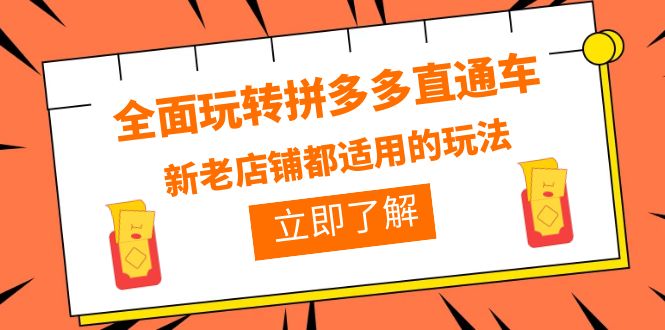 全面玩转拼多多直通车，新老店铺都适用的玩法（12节精华课）-尤课网创