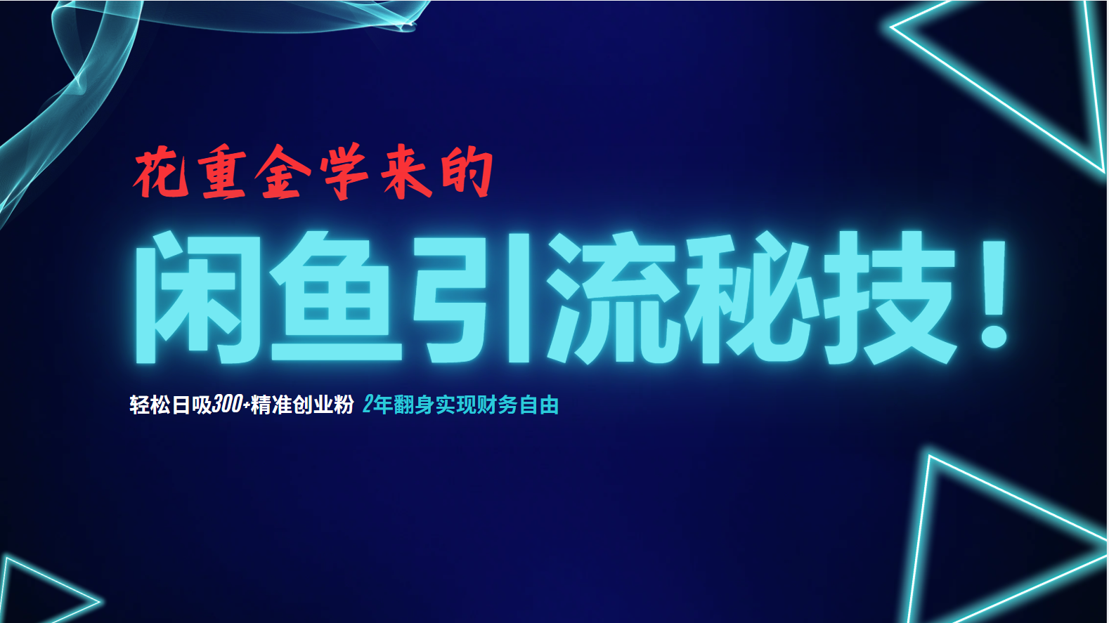 （12887期）花重金学来的闲鱼引流秘技！轻松日吸300+精准创业粉，每天躺赚5000+，2…-尤课网创