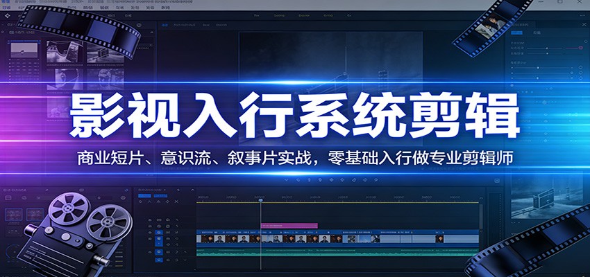 影视系统剪辑，商业短片、意识流、叙事片实战，零基础入行做专业剪辑师-尤课网创