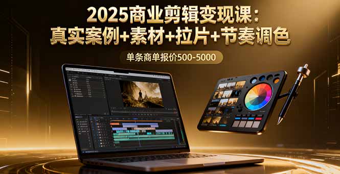 2025商业剪辑变现课：真实案例+素材+拉片+节奏调色，单条商单报价500-5000-尤课网创