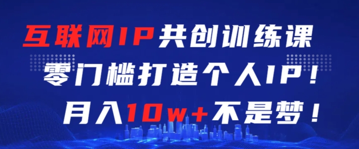 互联网IP共创训练课，零门槛零基础打造个人IP，月入10w+不是梦-尤课网创